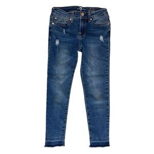 7 For All Mankind The Ankle Skinny Raw Hem Jeans